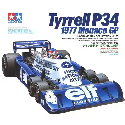 Tamiya 20053 1/20 Tyrrell P34 1977 Monaco GP Collection No.53 Car Assembly Model Building Kits For A