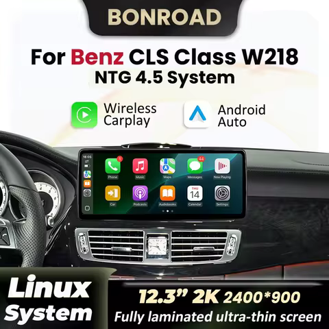 12.3" 2K Wireless CarPlay Andorid Auto For Mercedes Benz CLS W218 X218 C218 NTG 4.5 Car Screen Radio
