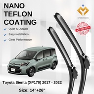 Toyota Sienta (XP170) 2017 - 2022 Premium Japan Tech Car Wiper Accessories 14”+26” Type 01 Clip- Inc