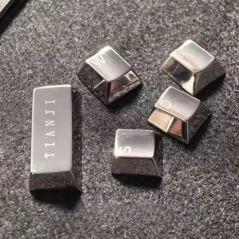 Titanium Alloy TC4 Keycaps Cherry R1/R2/R3/R4 1.25U/1.5U/1.75U/2.25U/6.25U CNC Metal Keycaps Silver 