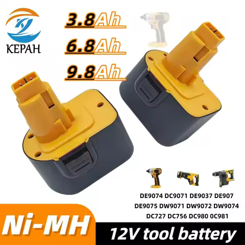 12V Durable Ni-MH Replacement Battery｜3.8-9.8Ah Fully Compatible with DW9072/DE9074 Series