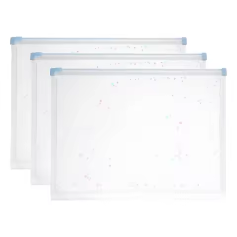 3Pcs A4 Plastic Binder Zipper Binder Pockets Clear Envelope Folders Planner Waterproof Pouch Filing 