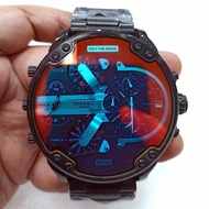 Men's Watch BIG Size DL DZ7313 Mr. Da**y 2.0 4Time Chronograph Black Red Reflective Steel