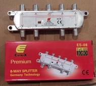 Splitter tv cabang 8 way pembagi antena tv 1 in 8 out kualitas bagus EVINIX 8 WAY SKYVIEW SPLITER