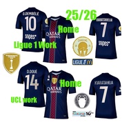 25/26 O.DEMBELE jersey 25/26 PSG soccer clothe KVARATSKHELIA D.DOUE VITINHA HAKIMI BARCOLA PSG footb