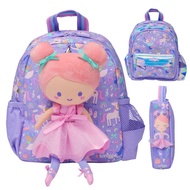 Smiggle Pink Ballet Girl Backpack Cute cartoon-style children's bags for outings and picnics