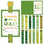 [ARTYY] 24 Sets St. Patri's Day Gifts Bulk Shamro Luy Clover Rulers With Cards Irish Day Ireland Gif