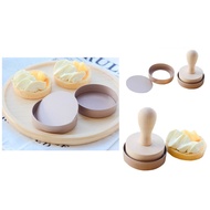 7 CM Wooden Tart Presser & 8 CM Non-Stick Egg Tart Mould ( Loose Base ) SET