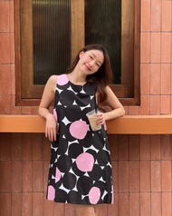 BIRUCHU DREAMER DRESS - เดรสสั้น ทรง A ผ้าคอตตอนญี่ปุ่น มีซับในทั้งชุด ซิปหลัง มีกระเป๋า BOBA / FLOR