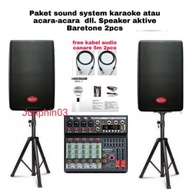 Paket Sound System Karaoke Cafe Speaker Aktif Baretone 10Inc