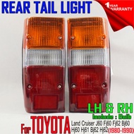 For Toyota Land Cruiser J60 FJ60 FJ62 BJ60 HJ60 HJ61 BJ62 HJ62 Tail Light Pair