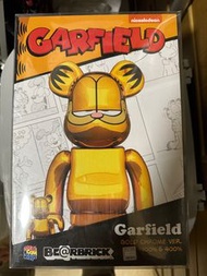 Medicom toys 原裝未開封 bearbrick 400% 100% 加菲貓 電鍍 Garfield gold