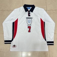 England 1998 世界盃 主場波衫 長袖 BECKHAM 碧咸 英格蘭 2000 2002 球衣 JERSEY KIT SHIRT HOME umbro 曼聯 man utd 主場 作客 19