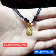 HURUF K KALUNG ALPHABET LIONTIN ALFABET EMAS 999.9 ASLI ANTAM 24 KARAT