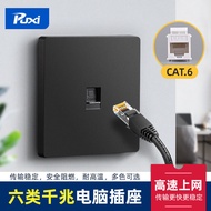 86 Type Wall Concealed Broadband Information Socket CAT6 Gigabit Network Panel Gray Six Type Network