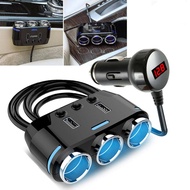12V 24V 3 Way Car Lorry Charger Adaptor Multi Socket USB Car Charger