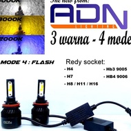 3 color Led Foglamp Headlight Adn H4 H11 Hb3 Hb4 H7 9005 9006 4 modes