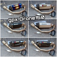 ชุดท่อGPX Drone-150 คอต้น32 มิลออก51 มิลคอใหญ่ไม่อั้น +Ak14นิ้ว อะไหล่รถ ของแต่งรถ