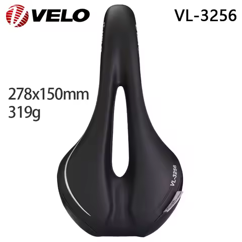 VELO Original VL-3256 PU Comfortable Steel Rail Bicycle Saddle for Road Gravel MTB Off-Road City Tou