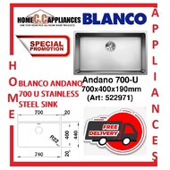 BLANCO ANDANO 700-U STAINLESS STEEL SINK