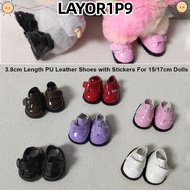 LAYOR1P9 Leather Shoes, 6 Colors 3.8cm Length Princess Canvas Shoes,  PU with Stickers Shoes Outfit 