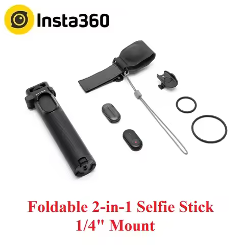 Insta360 X5 X4 X3 Foldable 2-in-1 Selfie Stick 1/4" Mount Accessories For Insta 360 X 4 X 5 X 3 Orig