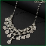 BRAVZO Tassel Necklace, Versatile Bohemian Style Coin Necklace, Multipurpose Vintage Bohemian Neckla