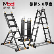 HY/💯Household Folding Ladder Aluminium Alloy Herringbone Ladder Telescopic Ladder Multifunctional Engineering Ladder Por