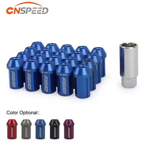 20pcs New Alloy Aluminum 7075-t6 19HEX Rays Wheel Nuts Lug Nut M12x1.5 Length 42mm With 7 Side Lock 