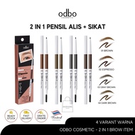 Odbo Cosmetic Pensil + Sikat Alis 2 in 1 Brow Item Berat 0,3 Gram Warna 01 02 03 04 Espresso Gray Da
