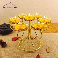 [deevoka] Retro Style Lotus Stand Rank Ghee Lamp Holder Candlestick Temple Ancestral Hall Fengshui D