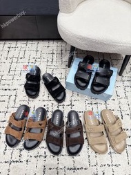 PRADA 新款 雙帶 魔術貼情侶 拖鞋 涼鞋