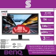 BenQ Monitor EL2870U UHD 4K HDR 27.9": 1ms/3840*2160/TN Panel/HDR10/HDMI*2/DP/VESA/SPK/FreeSync