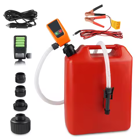 Auto Transfer Pump DC 12V Fuel Transfer Pump with Auto-stop Sensor Leak Protection 3.2GPM with 4 Tan