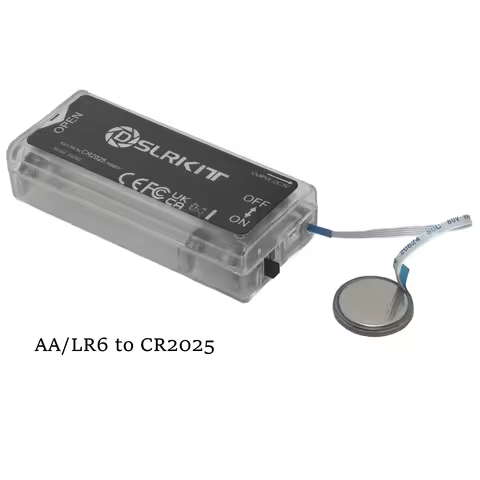 AA/LR6 to CR2025 Dummy Battery Adapter Converter With ON/OFF Switch Thin FFC Cable