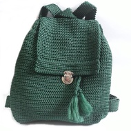 Tas Ransel Rajut Polos Mini Backpack Hijau