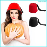 HO Felt Fez Caps Moroccan Fez Hat Turkish Hat Men Black Tassels Tarboosh Hat