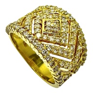 Size 12, Diamond Ring (1.00ct total), K18 Gold, 8.3g, Women's [Used]