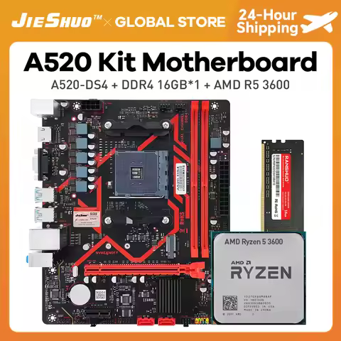 JIESHUO A520 Motherboard kit AMD Ryzen R5 3600 cpu DDR4 16GB 3200MHz Desktop memory