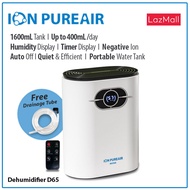 BESTAR ION PUREAIR  Dehumidifier D65/Upto 400ml/24H/1200mL Tank/Negative Ion Purifier