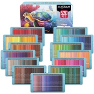 KALOUR 520 Pcs Oil-Based Colored Pencils Set Vibrant Colors Soft Core Break-Resistant Iron Box Multi