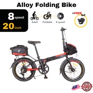 Alloy Folding Bike 20 inch 8 speed High Quality Gear Basikal Lipat SENSAH shifter Foldable Bicycle Adult Dewasa VESTA
