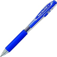 Pentel Wow! Retractable Gel Roller Pens, Medium Point, 0.7 mm, Clear Barrel, Blue Ink, Pack of 12