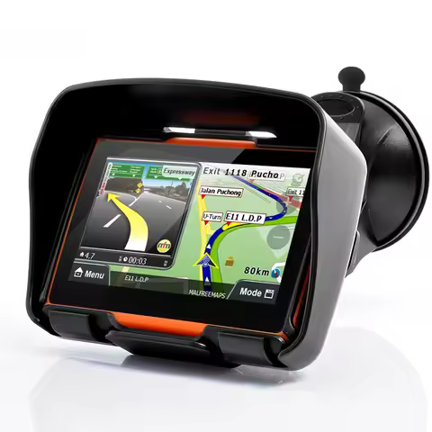 Best Motorcycle Car GPS Navigation 4.3" Touch IPX7 Waterproof with Bluetooth FM AVIN built in 8GB Fr