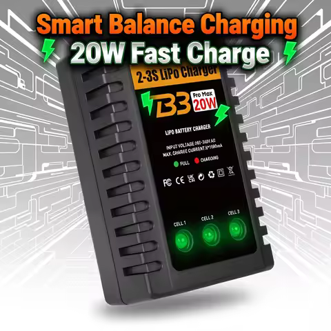 HTRC B3 2S-3S Lipo Battery Charger 110-220V AC LED 20W B3 Compact Charger Balance RC Charger