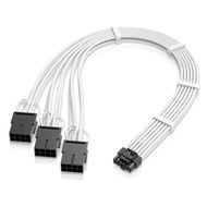 GPU Power Sleeved Cable Extension, 16pin(12+4) 12VHPWR PCIe 5.0 Connector Male to 3X PCIE 8 PIN for 