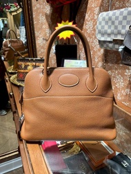 Hermes  37金棕色 Bolide31 保齡球包 TC皮 框O