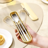 Beg Borong Cutlery Set With Cover Travel Gift 304 Stainless Steel Chopstick Spoon With Box Holder St