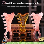 🇸🇬 4-IN-1 Natural Synthetic resin GuaSha Massage Comb Face Slimming Tool Facial Massager Scraping Dr