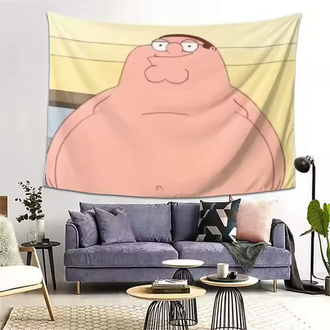 Peter Griffin Cartoon Character Tapestry Wall Hanging Lightweight Home Decor for Bedroom Living Room